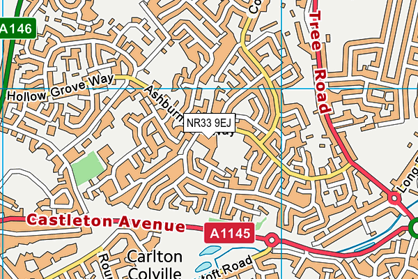 NR33 9EJ map - OS VectorMap District (Ordnance Survey)