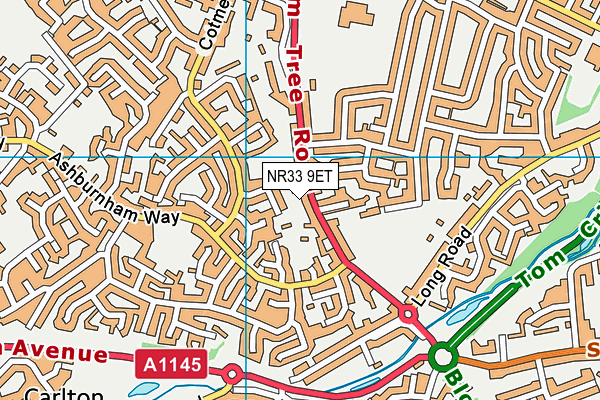 NR33 9ET map - OS VectorMap District (Ordnance Survey)