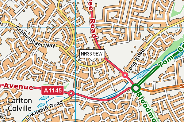 NR33 9EW map - OS VectorMap District (Ordnance Survey)