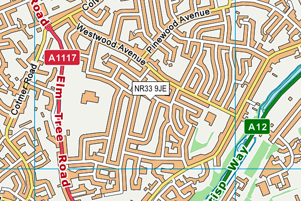 NR33 9JE map - OS VectorMap District (Ordnance Survey)