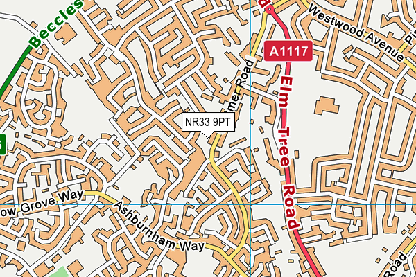 NR33 9PT map - OS VectorMap District (Ordnance Survey)