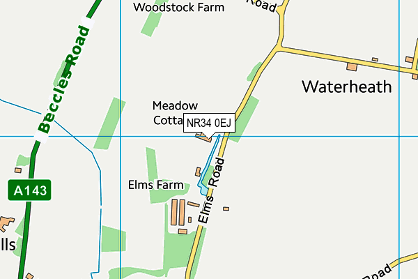 NR34 0EJ map - OS VectorMap District (Ordnance Survey)