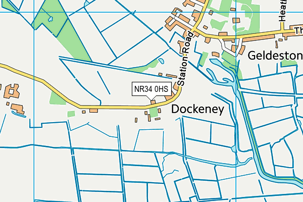Geldeston Playing Fields (Closed) map (NR34 0HS) - OS VectorMap District (Ordnance Survey)