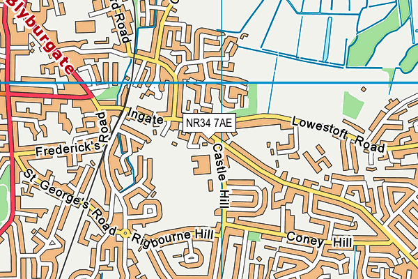 NR34 7AE map - OS VectorMap District (Ordnance Survey)