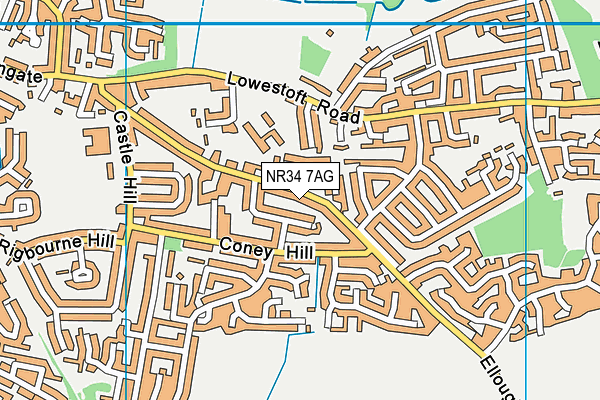 NR34 7AG map - OS VectorMap District (Ordnance Survey)