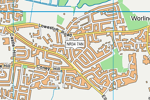 NR34 7AN map - OS VectorMap District (Ordnance Survey)
