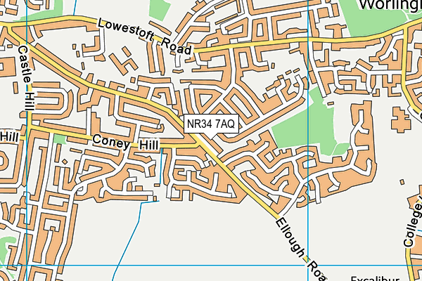 NR34 7AQ map - OS VectorMap District (Ordnance Survey)