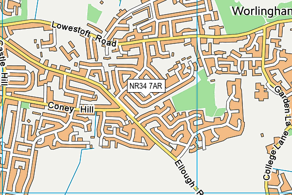 NR34 7AR map - OS VectorMap District (Ordnance Survey)