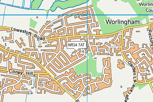 NR34 7AT map - OS VectorMap District (Ordnance Survey)