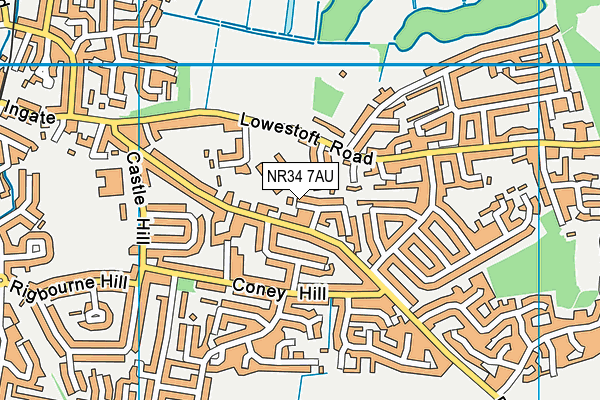 NR34 7AU map - OS VectorMap District (Ordnance Survey)