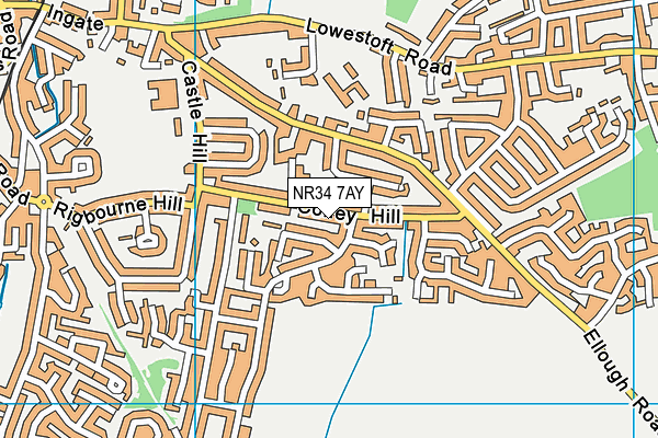 NR34 7AY map - OS VectorMap District (Ordnance Survey)