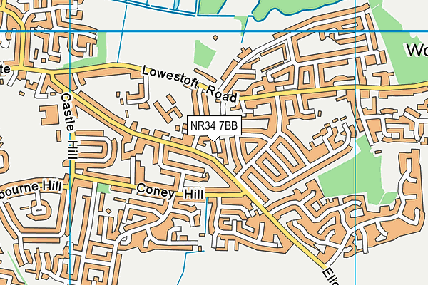 NR34 7BB map - OS VectorMap District (Ordnance Survey)
