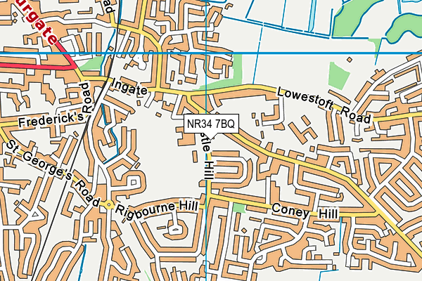 Set Beccles School map (NR34 7BQ) - OS VectorMap District (Ordnance Survey)