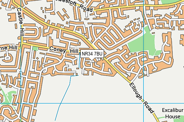 NR34 7BU map - OS VectorMap District (Ordnance Survey)
