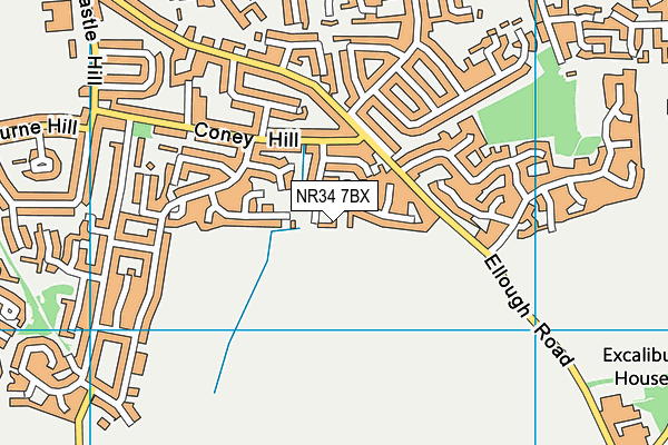 NR34 7BX map - OS VectorMap District (Ordnance Survey)
