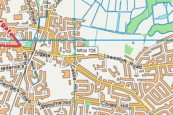 NR34 7DE map - OS VectorMap District (Ordnance Survey)