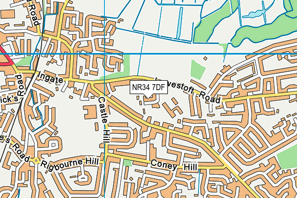 NR34 7DF map - OS VectorMap District (Ordnance Survey)