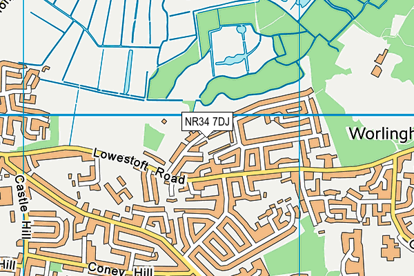 NR34 7DJ map - OS VectorMap District (Ordnance Survey)