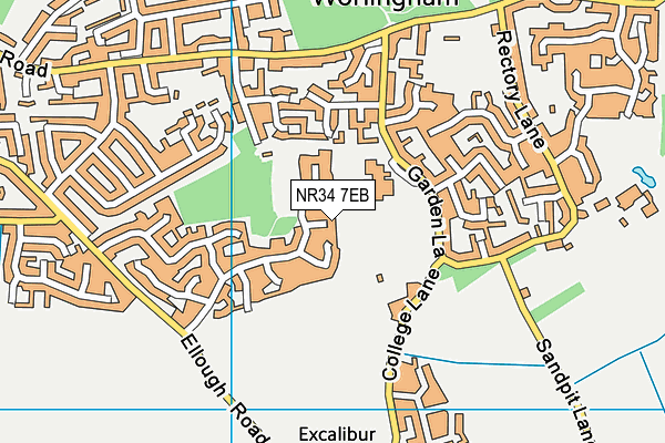 NR34 7EB map - OS VectorMap District (Ordnance Survey)