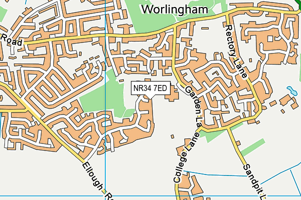 NR34 7ED map - OS VectorMap District (Ordnance Survey)