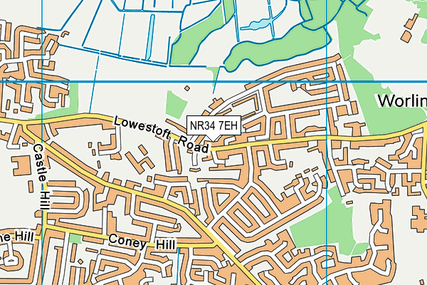 NR34 7EH map - OS VectorMap District (Ordnance Survey)