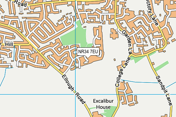 NR34 7EU map - OS VectorMap District (Ordnance Survey)
