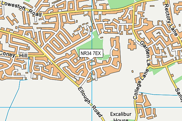 NR34 7EX map - OS VectorMap District (Ordnance Survey)