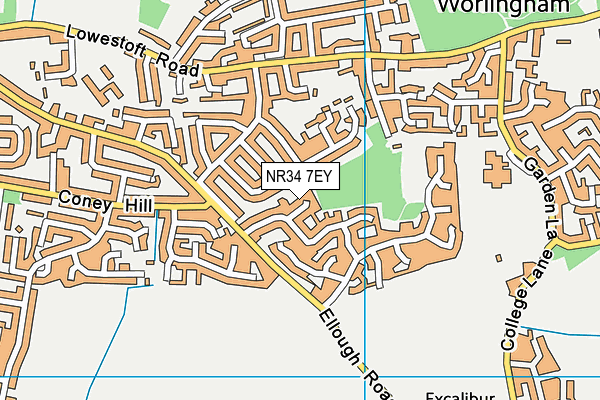NR34 7EY map - OS VectorMap District (Ordnance Survey)