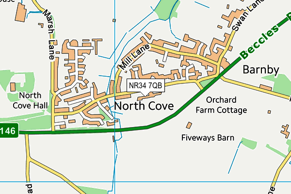 Barnby and North Cove Community Primary School map (NR34 7QB) - OS VectorMap District (Ordnance Survey)