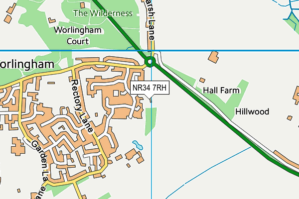 NR34 7RH map - OS VectorMap District (Ordnance Survey)