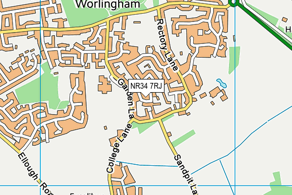 NR34 7RJ map - OS VectorMap District (Ordnance Survey)