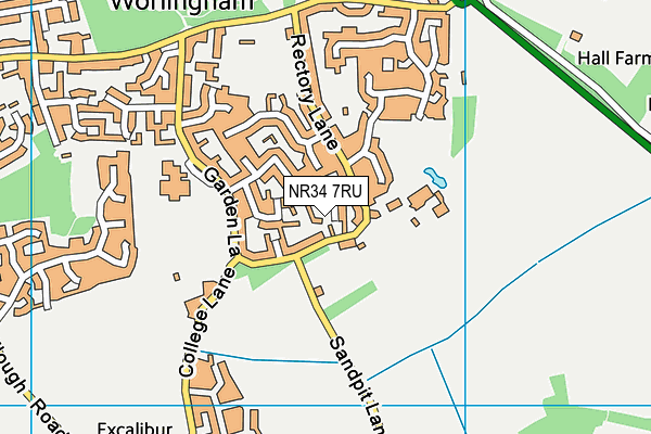 NR34 7RU map - OS VectorMap District (Ordnance Survey)