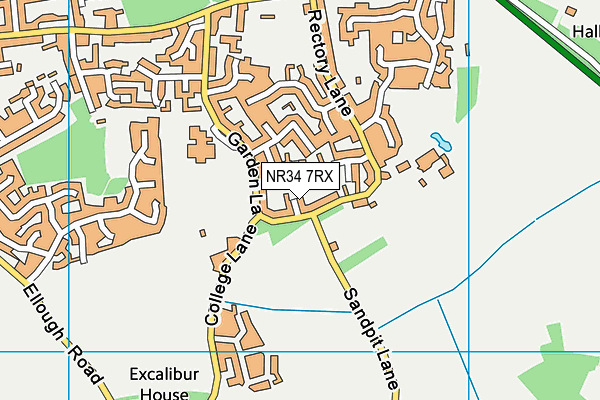 NR34 7RX map - OS VectorMap District (Ordnance Survey)