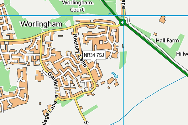NR34 7SJ map - OS VectorMap District (Ordnance Survey)
