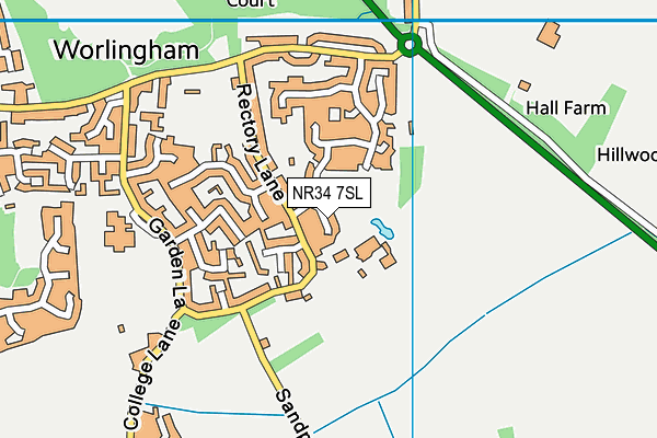NR34 7SL map - OS VectorMap District (Ordnance Survey)