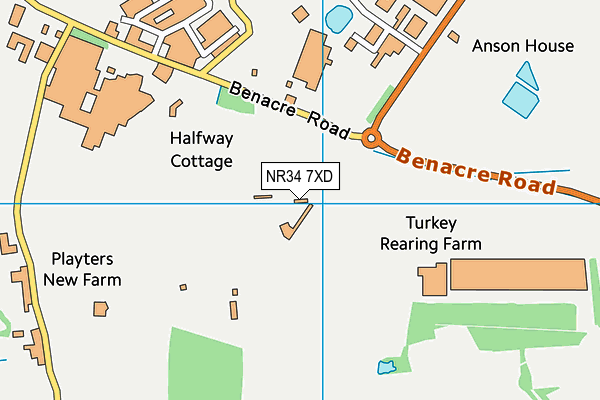 NR34 7XD map - OS VectorMap District (Ordnance Survey)