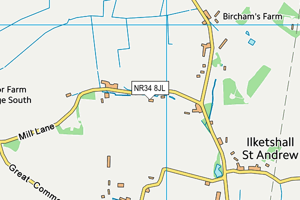 NR34 8JL map - OS VectorMap District (Ordnance Survey)