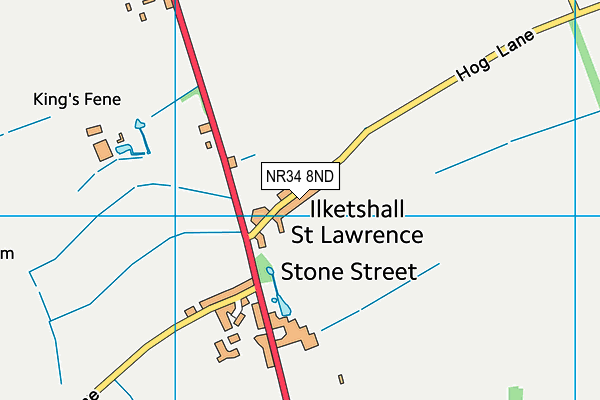 Ilketshall St Lawrence Primary School map (NR34 8ND) - OS VectorMap District (Ordnance Survey)