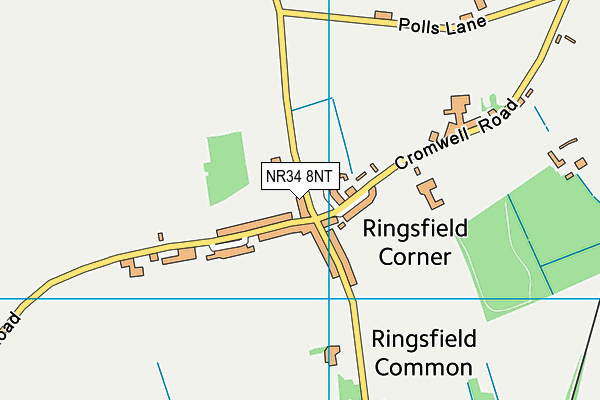 Ringsfield And Weston Recreation Ground map (NR34 8NT) - OS VectorMap District (Ordnance Survey)