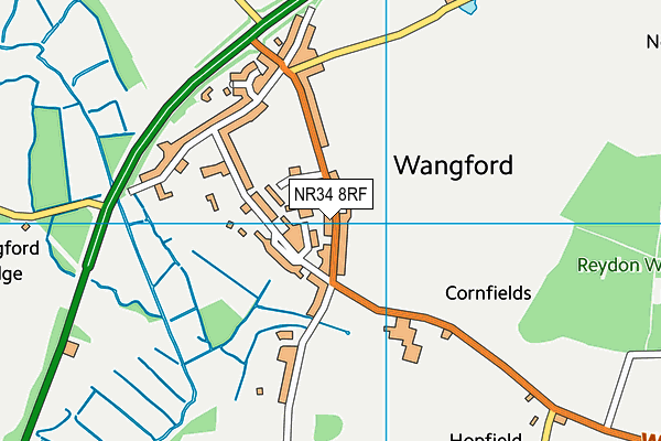 NR34 8RF map - OS VectorMap District (Ordnance Survey)
