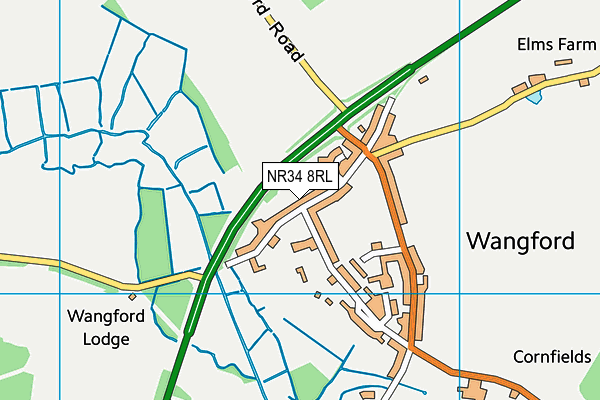 NR34 8RL map - OS VectorMap District (Ordnance Survey)