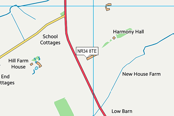 NR34 8TE map - OS VectorMap District (Ordnance Survey)