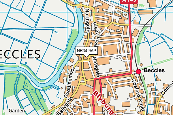 Snap Fitness (Beccles) map (NR34 9AP) - OS VectorMap District (Ordnance Survey)