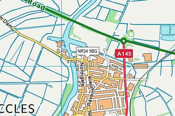 NR34 9BG map - OS VectorMap District (Ordnance Survey)