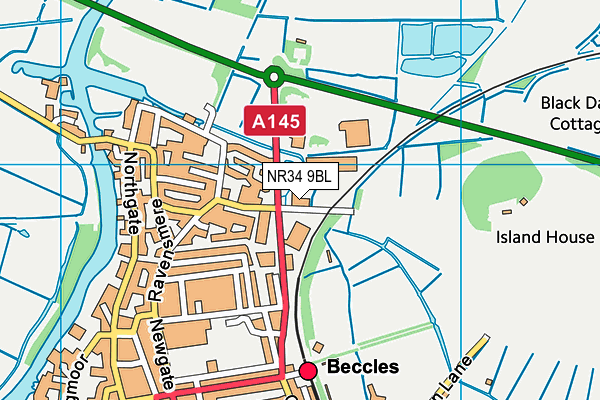 Map of BECCLES MOBILITY CENTRE LTD at district scale