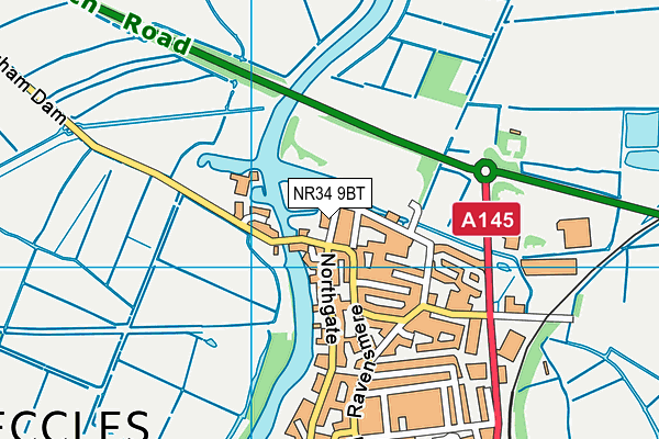 NR34 9BT map - OS VectorMap District (Ordnance Survey)