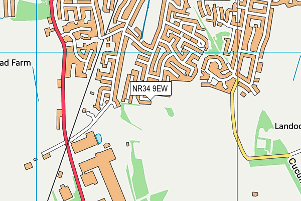 NR34 9EW map - OS VectorMap District (Ordnance Survey)
