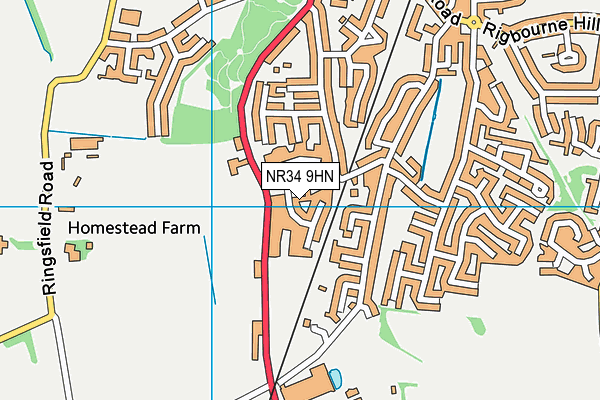NR34 9HN map - OS VectorMap District (Ordnance Survey)