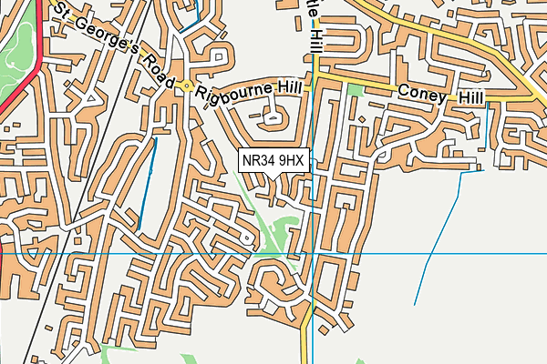 NR34 9HX map - OS VectorMap District (Ordnance Survey)