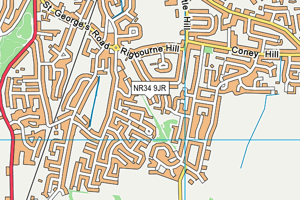 NR34 9JR map - OS VectorMap District (Ordnance Survey)